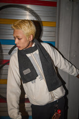 STRIPE MUFFLER CHARCOAL