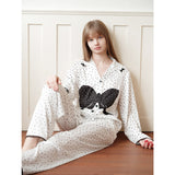 Black and white polka dot printed pajamas｜Suitable for all seasons
