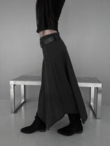 [set] belt shadow wrap skirt (2color)
