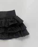 Serian low-waist frill skirt (black)