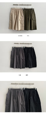 Mitur cotton banding half-length cargo shorts