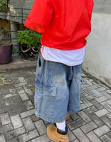 ビッグカーゴワイドデニムショーツ
