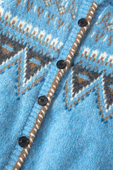 Atelier Jacquard Knit Cardigan [Blue]