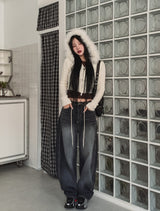Tinted Washed String Balloon Denim Pants