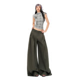 Tie-Detail Puddle Wide-Leg Pants