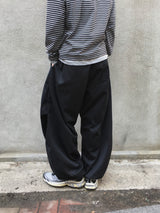 Tail Curved Wide Cotton Pants 4C