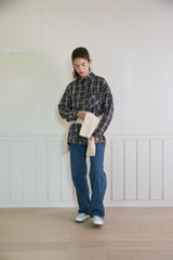 CHECK FRILL POCKET SHIRT (2 COLORS)