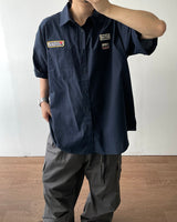 Temple linen short-sleeved shirt