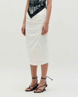 Draped Long Skirt _ WHITE