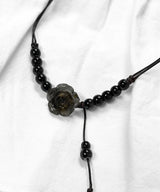 vintage black rose knot necklace
