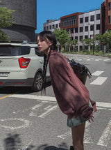 Belleun Line Dyeing Washing Knit Zip Up