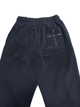 COLORFUL RANDOM STITCH EMBROIDERY DISTRESSED SIGNATURE SPRAY-COLOR WASHED RELAXED FIT SWEATPANTS