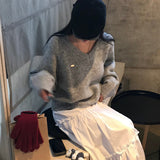 [BELLIDE MADE] Kinsha, mohair V-neck loose fit knit