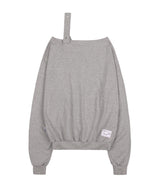 ONE-SHOULDER BUCKLE SWEATSHIRT (MELANGE GRAY)_F24ZB063
