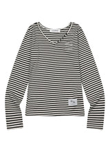 ROSA V-NECK STRIPED LONG SLEEVE T(2COLOR)