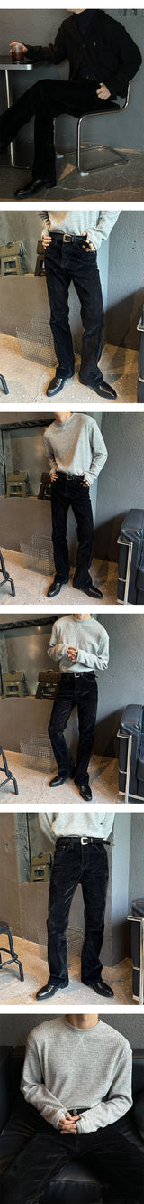 [F/W] ベルベットフレアデニムパンツ (3色)