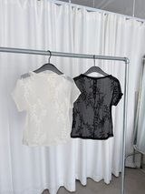 flowery wrinkle blouse (2color)