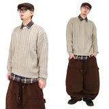 Oversized Cable-Knit Wool Sweater