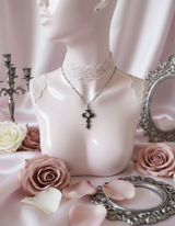 [NMIXX Haewon Necklace] ノクターンゴシッククロスカラーボーンネックレス (ステンレス)