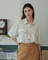STRIPE POCKET SHIRT [IVORY]