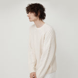 カシミアブレンディドケーブルニット WHITE