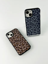 Leopard Magsafe Glass Bumper Case(Brown)