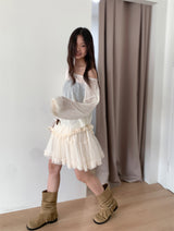 POM CHIFFON SKIRT (2C)