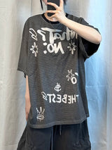 ホワッツノーピグメントストライプTシャツ
