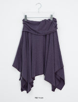 Woots Stripe Folding Layered Midi Skirt