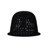 VZ Long Label Punching Knit Bucket Hat / Black