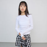 リブロングスリーブシャーリングT_ホワイト