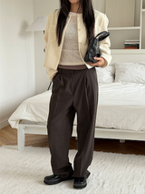 All day semi wide slacks(3color)