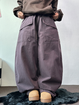 PEACH FLEECE🍑AMERICAN BIG OVER COTTON BALLOON PANTS 🤎💜🖤3COLOR