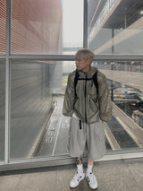 Strap sweat bermuda pants 2C