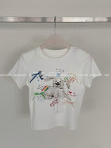パピーリボンキッチンクロップドショートスリーブTシャツ