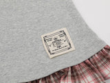 ハートレタリングチェックフリルTシャツ 232394043
