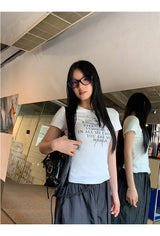 リボンレタリングラウンド半袖Tシャツ
