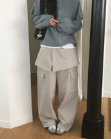 [SET] Onfor レイヤードスカート コットンカーゴパンツ