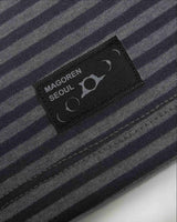 Henry Neck Long Sleeve Stripe Charcoal