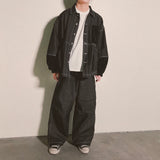 reverse Terry Pocket Denim Pants_black