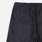 Tartan Curved Denim Pants
