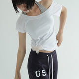 [Conir] ボートネック ラグラン 半袖 Tシャツ 3カラー