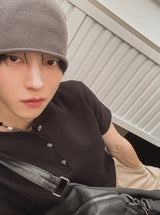ビキュークロームヘンリーネックショートスリーブTシャツ