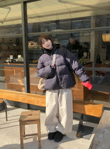 [unisex] ヒョカンチェックカラーマッチングウェロンパディングジャンパー