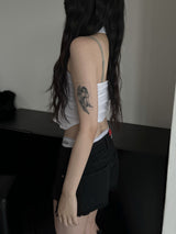 y2k back slit halter vest