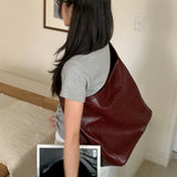 [Daily Bag👜] レザーショルダーバッグ [レッド]