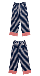 Navy Pink Stripe Pants