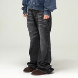 GP113 STACK FLARE DENIM PANTS (BLACK)