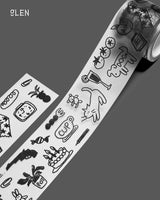 PET Black Doodle Kiss Cut Tape