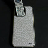 [MADE] Leopard (Purple) Epoxy Silver Bumper iPhone Case